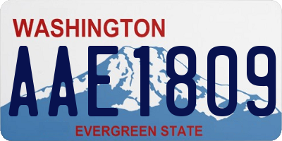 WA license plate AAE1809