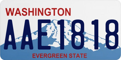 WA license plate AAE1818