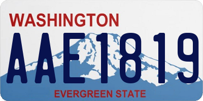 WA license plate AAE1819