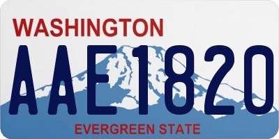 WA license plate AAE1820