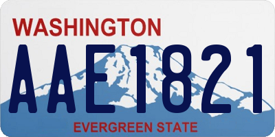 WA license plate AAE1821