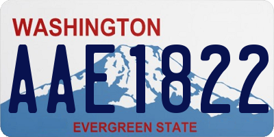 WA license plate AAE1822