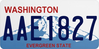 WA license plate AAE1827