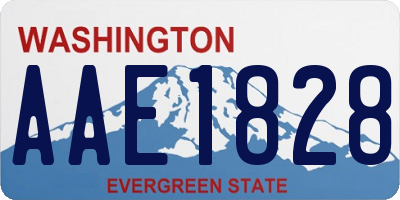 WA license plate AAE1828