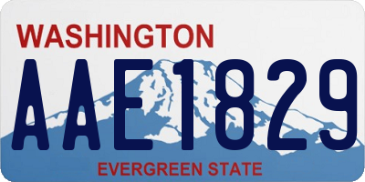 WA license plate AAE1829