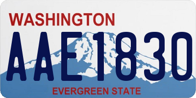 WA license plate AAE1830