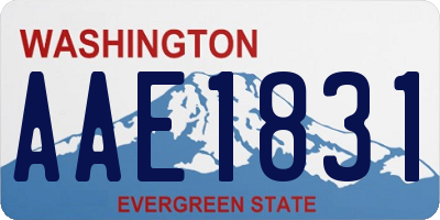 WA license plate AAE1831