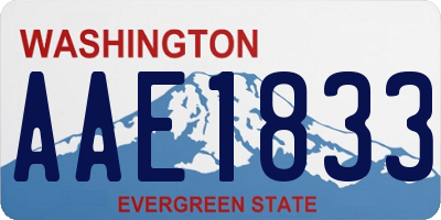 WA license plate AAE1833