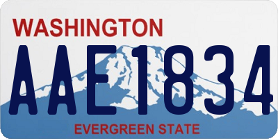 WA license plate AAE1834