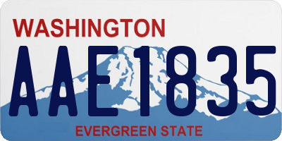 WA license plate AAE1835