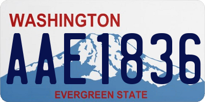 WA license plate AAE1836