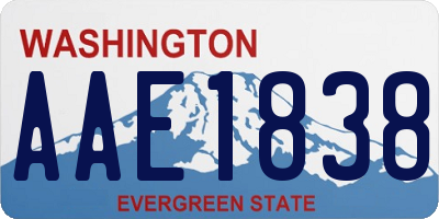 WA license plate AAE1838