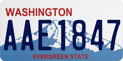 WA license plate AAE1847