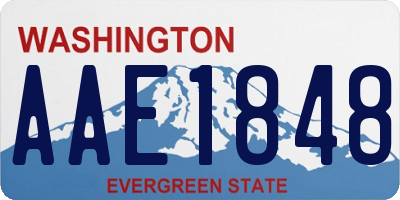 WA license plate AAE1848