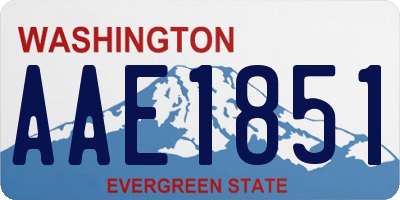 WA license plate AAE1851