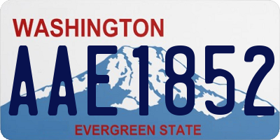 WA license plate AAE1852