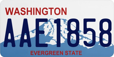 WA license plate AAE1858