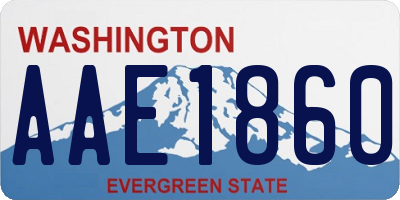 WA license plate AAE1860