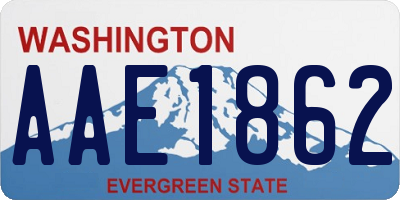 WA license plate AAE1862