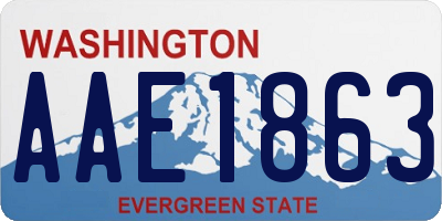 WA license plate AAE1863