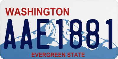 WA license plate AAE1881