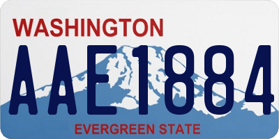 WA license plate AAE1884