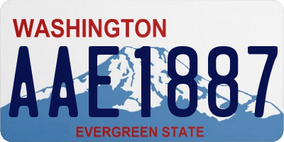 WA license plate AAE1887