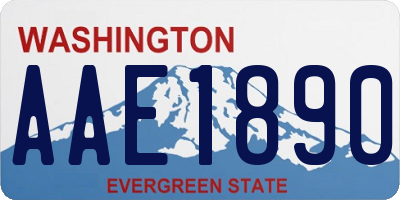 WA license plate AAE1890