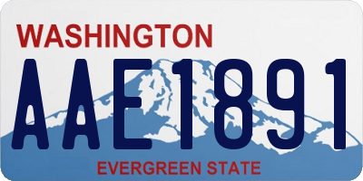 WA license plate AAE1891