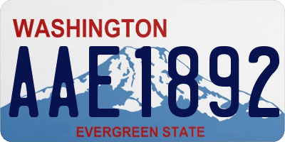 WA license plate AAE1892