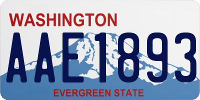 WA license plate AAE1893