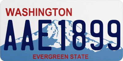 WA license plate AAE1899