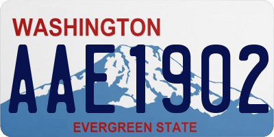 WA license plate AAE1902