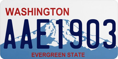 WA license plate AAE1903