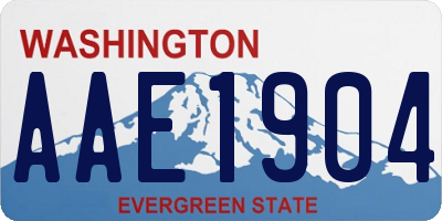 WA license plate AAE1904