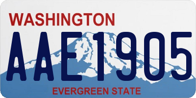 WA license plate AAE1905