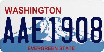 WA license plate AAE1908