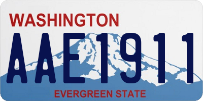 WA license plate AAE1911