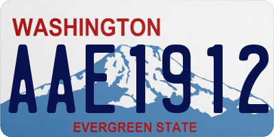 WA license plate AAE1912