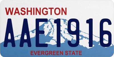 WA license plate AAE1916