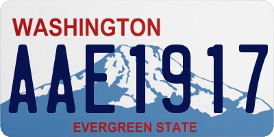 WA license plate AAE1917