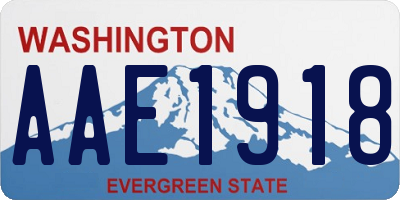 WA license plate AAE1918