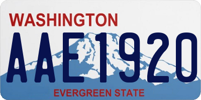 WA license plate AAE1920