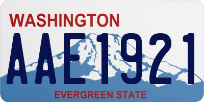 WA license plate AAE1921