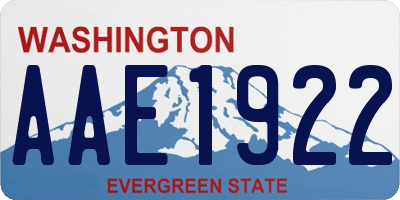WA license plate AAE1922