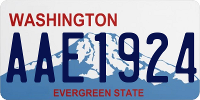 WA license plate AAE1924