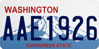 WA license plate AAE1926