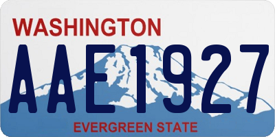 WA license plate AAE1927