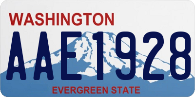 WA license plate AAE1928