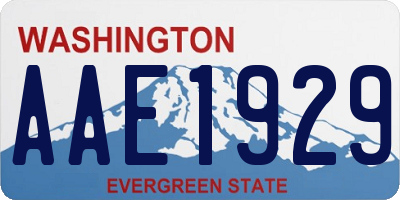 WA license plate AAE1929